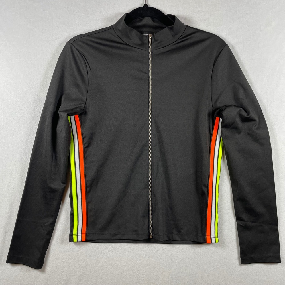 vintage Y2K track jacket neon stripes M raver racing skater cybergoth 1990s